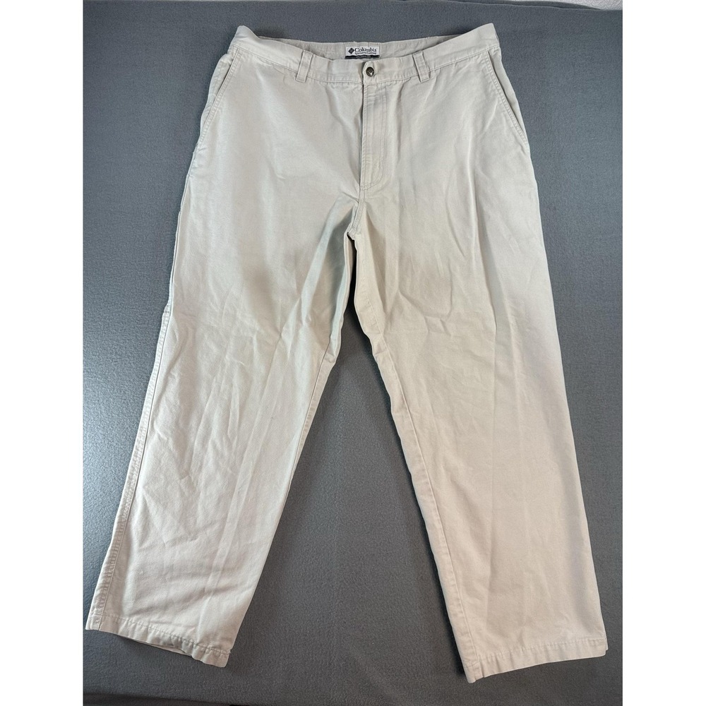 Columbia Mens 38 Beige Regular Fit Cotton Cargo Chino Outdoor Pants 109 XM8433